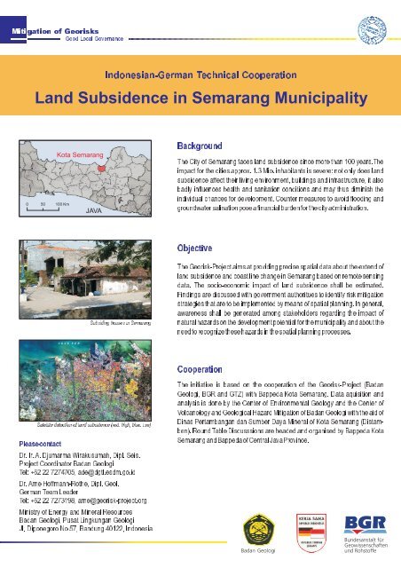 Land Subsidence in Semarang Municipality - BGR