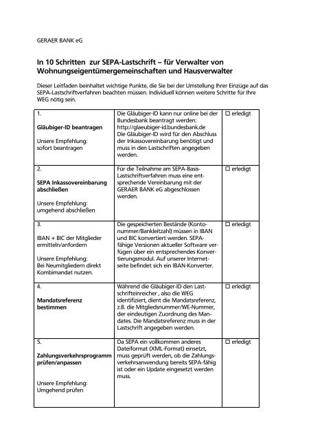 In 10 Schritten zur SEPA-Lastschrift – für Verwalter von ...