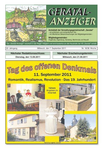 Geratalanzeiger Nr. 18 vom 07.09.2011 - Verwaltungsgemeinschaft ...