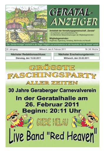 Geratalanzeiger Nr. 03 vom 09.02.2011 - Verwaltungsgemeinschaft ...