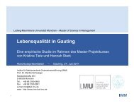 Lebensqualität in Gauting: Fragebogen