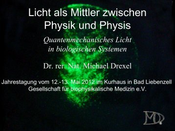 Quantenmechanisches Licht in biologischen Systemen