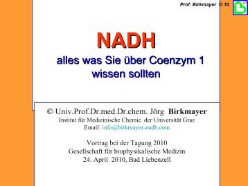 ENADA * NADH - Gesellschaft für biophysikalische Medizin eV