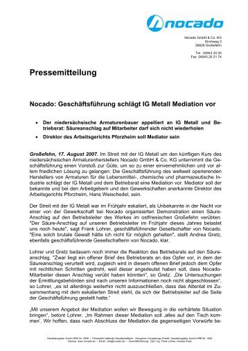 Pressemitteilung Nocado - german communications