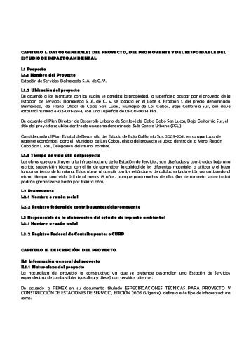 RESUMEN EJECUTIVO MIA-P ES BALMACEDA - sinat - Semarnat