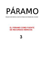 el páramo como fuente de recursos hídricos - EcoCiencia