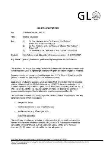 DWM-Poll-extern-001, Rev. 1 - GL Group