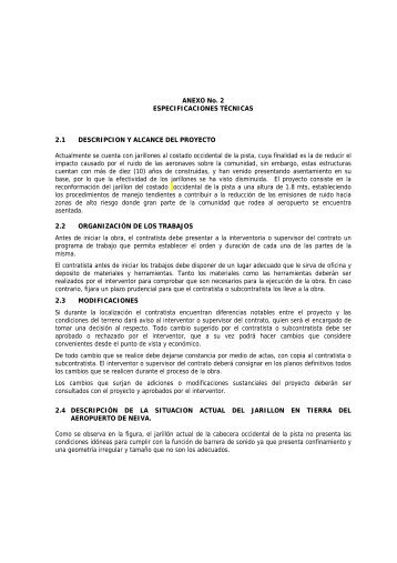 ANEXO No. 2 ESPECIFICACIONES TÉCNICAS 2.1 DESCRIPCION ...