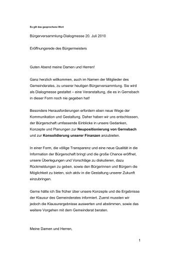 Eröffnungsrede Bürgermeister Dieter Knittel