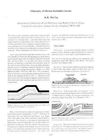 Glossary of thrust tectonics terms