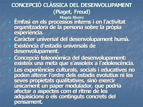 Principals concepcions del desenvolupament