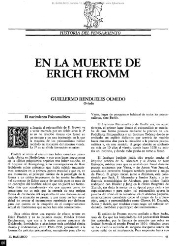 EN LA MUERTE DE ERICH FROMM