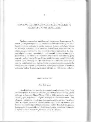 revisão da literatura sobre sincretismo religioso afro - Do.ufgd.edu.br