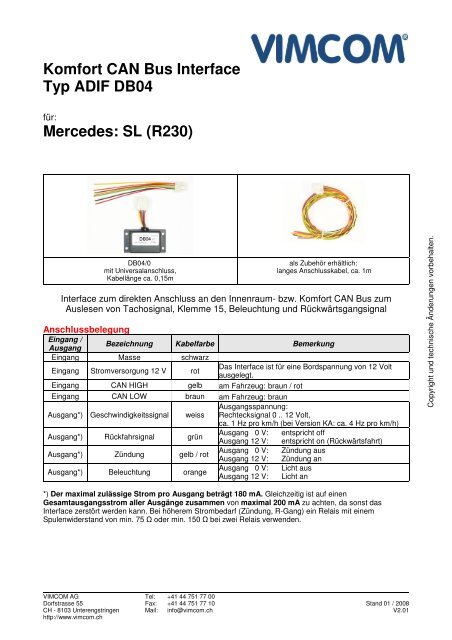 SL (R230) - Vimcom