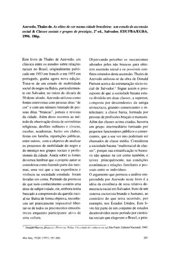 1996. 186p. - Revista Afro-Ásia - Universidade Federal da Bahia