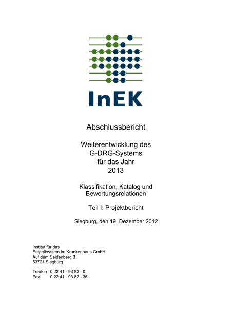 Abschlussbericht G Drg System 2013 Gkv Spitzenverband