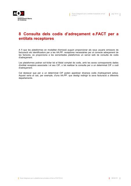 Guia d'integració al hub e.FACT - Consorci AOC