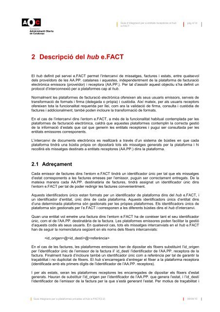 Guia d'integració al hub e.FACT - Consorci AOC