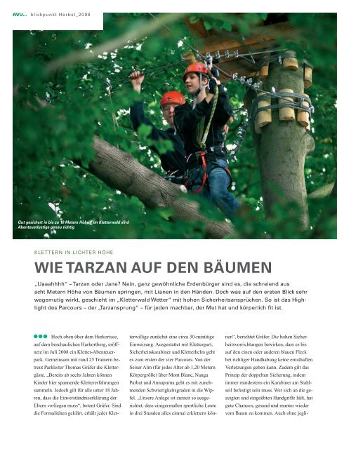 WIE TARZAN AUF DEN BÄUMEN - der Gesamtschule Haspe