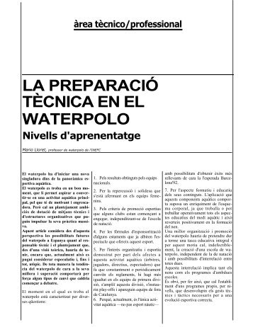 LA PREPARACIÓ TÈCNICA EN EL WATERPOLO - apunts
