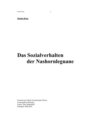 Das Sozialverhalten der Nashornleguane