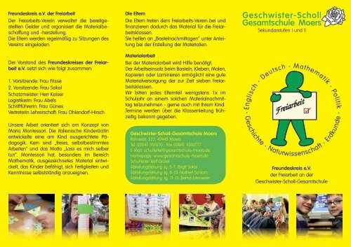 Flyer Freiarbeit