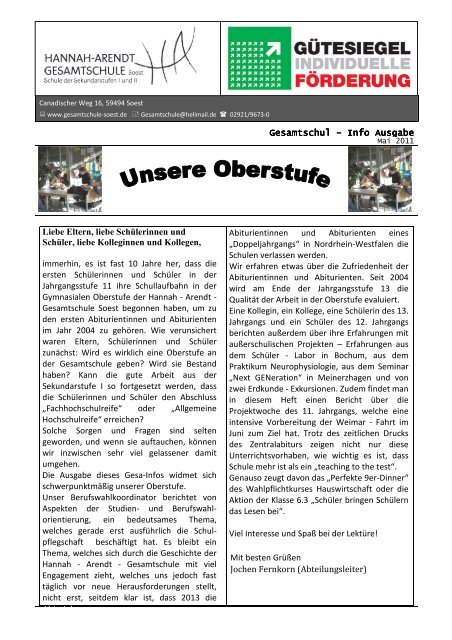 Gesa Info Endversion - Hannah-Arendt-Gesamtschule Soest