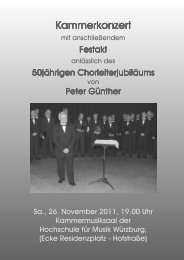 Konzertprogramm - Gesangverein 1862 Thüngersheim eV