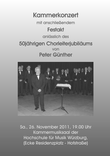 Konzertprogramm - Gesangverein 1862 Thüngersheim eV