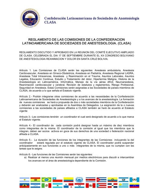 Reglamento de las Comisiones de CLASA - Confederación ...