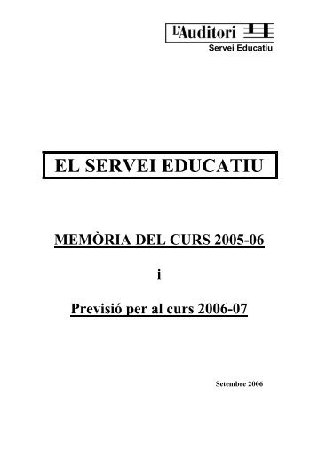 EL SERVEI EDUCATIU - L'Auditori