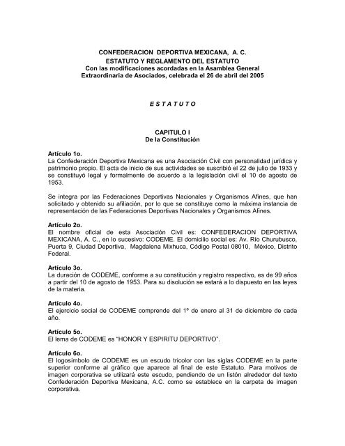 Confederacion Deportiva Mexicana A C Con Las