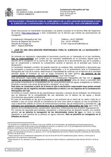 Instrucciones, requisitos y anexos - Confederación Hidrográfica del ...