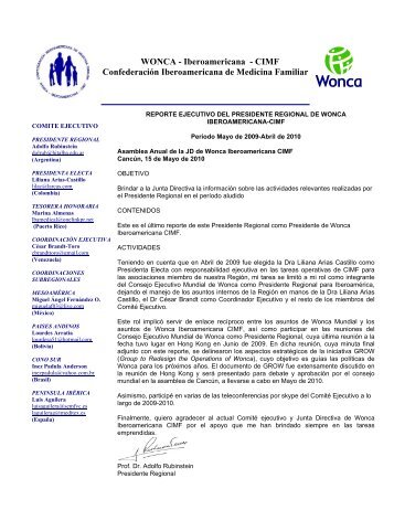 WONCA - Iberoamericana - CIMF Confederación Iberoamericana de ...