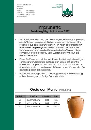 zur Preisliste im PDF-Format... - Gärtnerei Schwitter AG