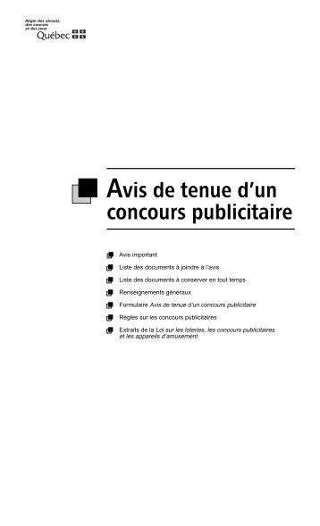 Avis de tenue d'un concours publicitaire - Régie des alcools des ...