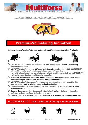 Kunden-Info über unser Katzenfutter MULTIFORSA CAT (pdf