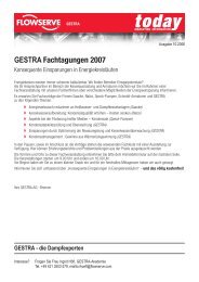 GESTRA Fachtagungen 2007 - Gestra AG