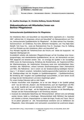 Dr. Josefine Heusinger, Dr. Christine  Roßberg, Renate Michalski ...