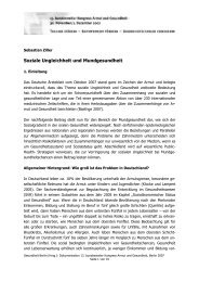 Soziale Ungleichheit und Mundgesundheit - Gesundheit Berlin eV
