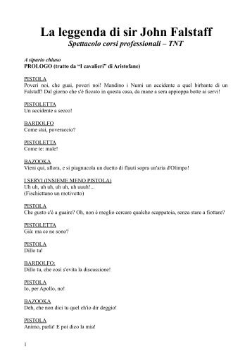 La leggenda di sir John Falstaff - CORSI PROFESSIONALI Teatro ...