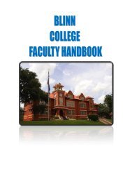 Faculty Handbook Table of Contents - Blinn College