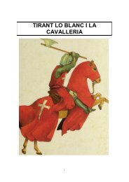 TIRANT LO BLANC I LA CAVALLERIA - Andreu Sevilla