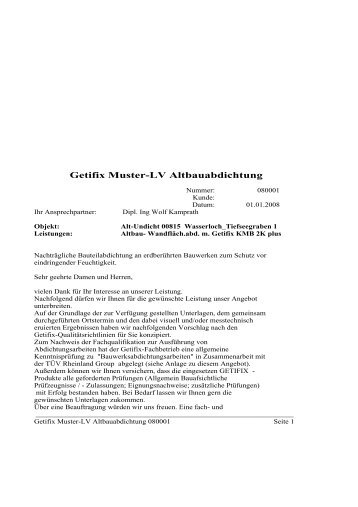 Altbauabdichtung (PDF) - Getifix