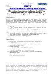 Technisches Merkblatt Bitumendickbeschichtung KMB-1K plus - Getifix