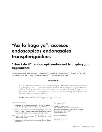 accesos endoscópicos endonasales transpterigoideos - ACORL