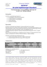 Technisches Merkblatt Acrylat-Injektionsgel Standard - Getifix