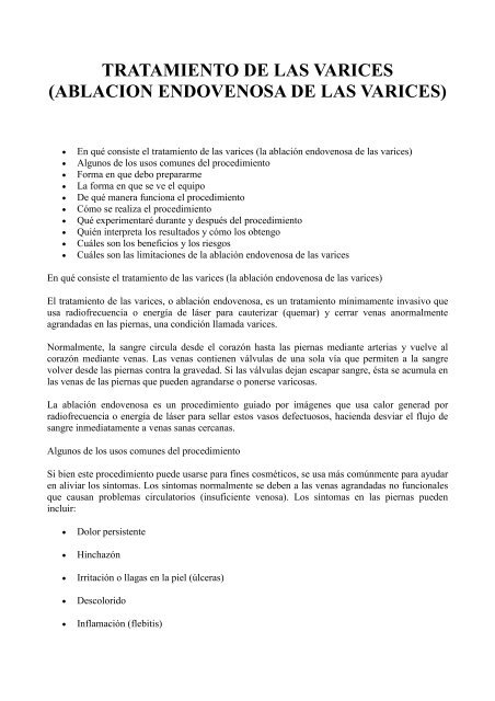 No antibióticos funcionan flebitis