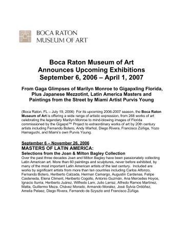 Media Contacts: - Boca Raton Museum of Art