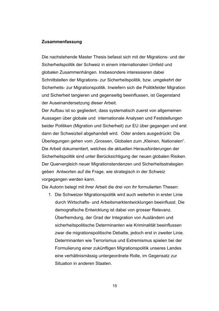 DIE SCHWEIZERISCHE MIGRATIONSPOLITIK IM KONTEXT ... - Fiala